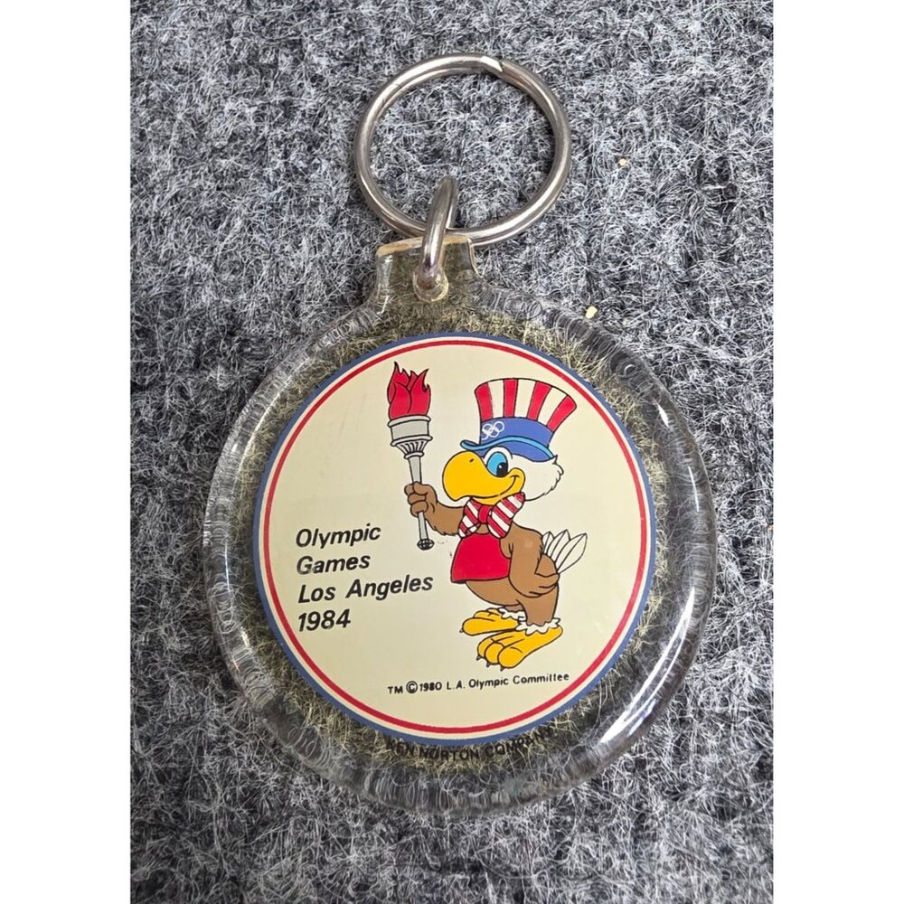 1984 Olympic Games Los Angeles Keychain With Sam The Eagle Mascot